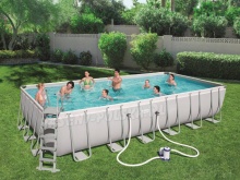 Basen prostokątny 732 x 366 x 132 cm Bestway 56474 stelażowy 18w1