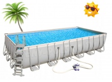 Basen prostokątny 732 x 366 x 132 cm Bestway 56474 stelażowy 18w1