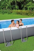 Basen prostokątny ogrodowy 488 x 244 x 122 cm 18w1 Bestway 56671N piasek