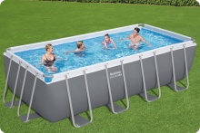 Basen prostokątny ogrodowy 488 x 244 x 122 cm 18w1 Bestway 56671N piasek