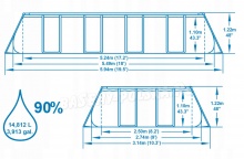 Basen prostokątny stelażowy 549 x 274 x 122 cm 17w1 Bestway 56466