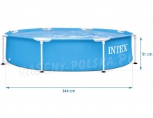 Basen stelażowy 244 x 51 cm do ogrodu 5w1 INTEX 28205 niebieski