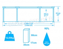 Basen stelażowy Bestway 244 x 61 cm komplet 7w1 56431