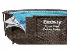 Basen stelażowy Steel Pro 366 x 100 cm rattan 18w1 Bestway 56709