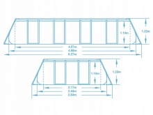 Basen stelażowy ogrodowy 488 x 244 x 122 cm 11w1 Bestway 56671N