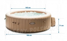 Dmuchane SPA jacuzzi z masażem 2 pokrywy 196 x 71 cm INTEX 28476