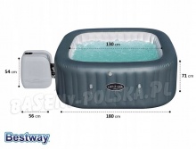 Dmuchane SPA z masażem 140 i 8 dysz Bestway 60031 Hawaii 180x71 cm