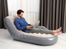 Dmuchany fotel welurowy leżanka Chaise Sport Bestway 75064