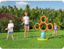 Gra plażowa ogrodowa Frisbee stojak z obręczami dla dzieci Bestawy 52380