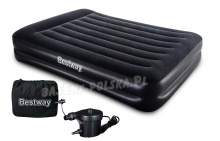 Materac welurowy wysoki z pompkÄ… 203 x 152 x 39 cm Bestway 67345