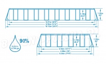 Ogromny basen prostokątny 56623 Bestway 956 x 488 x 132 cm 17w1