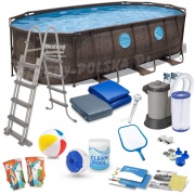 Owalny basen z oknami Bestway 56716 Rattan 549 x 274 x 122 ogrodowy 18w1