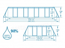 Ogrodowy basen z oknami Bestway 56716 Rattan 549 x 274 x 122