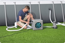 Podgrzewacz elektryczny wody do basenów Bestway 58748 z adapterami