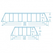 Prostokątny basen stelażowy 488 x 244 x 122 cm 10w1 antracyt Bestway 561MB