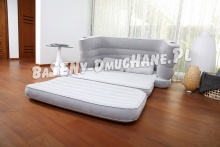 Rozkładana sofa 2w1 materac welurowy 200 x 160 x 64 cm Bestway 75063