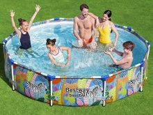 Tropikalny basen ogrodowy stelażowy 305 x 66 cm Bestway 56985 4w1