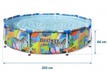 Tropikalny basen ogrodowy stelażowy 305 x 66 cm Bestway 56985 4w1