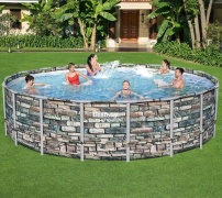 Wysoki basen stelażowy 549 x 132 cm Bestway 56886 zestaw 11w1 kamień