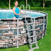 Wysoki basen stelażowy 549 x 132 cm Bestway 56886 zestaw 11w1 kamień