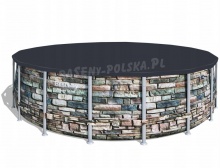 Wysoki basen stelażowy 549 x 132 cm Bestway 56886 zestaw 11w1 kamień